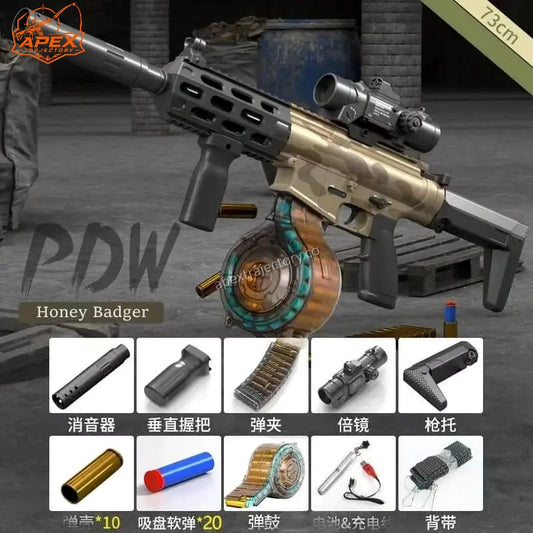 Nueva pistola Nerf de bala blanda eléctrica Honey Badger