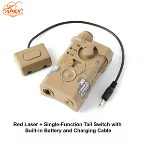 Láser rojo + interruptor de cola de función única con batería integrada y cable de carga