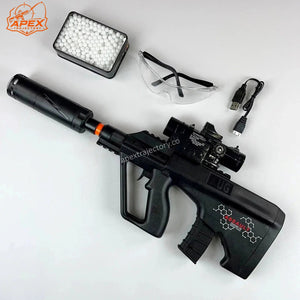Mini Aug Gel Blaster With 7 Colors of Lighted Silencer Recommended Age Range: 10-15 Years