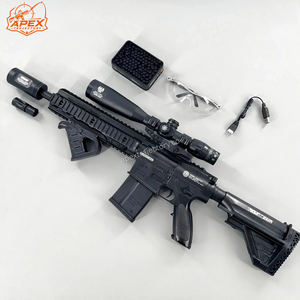 Exquisite Engraving HK417 Gel Blaster High Rate of Fire  Smooth Shooting With 7 Colors of Lighted Silencer